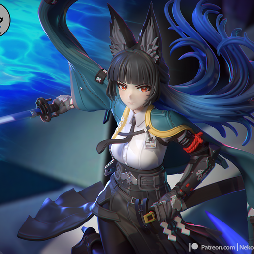 🦊 Hoshimi Miyabi - Zenless Zone Zero Game Figure for 3D