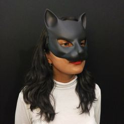 IMG_20230926_174856.jpg STL file Woman Cat Mask・3D printable model to download