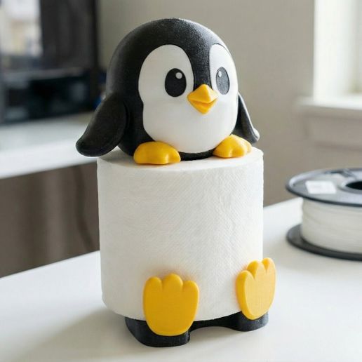 Cute Penguin Tissue Paper Roll Holder:Multi-Color