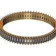 Bagutte-diamond-cluster-poattern-Flexture-bracelet-sizeM-04.jpg Baguette and diamond flexture clasp bracelet bangle Size M 3D print model