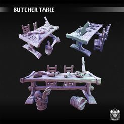 SAR a ere) hs ) STL-Datei Butcher Horror Table・3D-druckbare Vorlage zum herunterladen