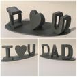 dad.jpg STL file I Heart U Dad Fathers Day gift・3D printing template to download