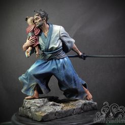 Lone wolf.jpg 3D-Datei Lone Wolf and Cub Pre-Supported・3D-Druck-Idee zum Herunterladen