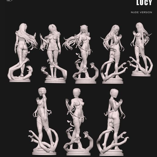 Display_NSFW.jpg Lucy (Elfen Lied) STL Ready-to-Print Figure