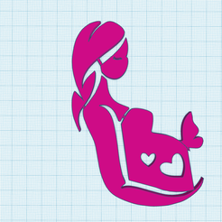 pregnant-woman-1.png Fichier STL Silhouette de femme enceinte, cadeau de fête des mères・Plan imprimable en 3D à télécharger, Allexxe