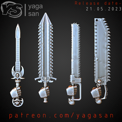 1.png 3D file CSM Chainsaw Swords KitBASH Pack with 9 arms・3D printer design to download