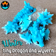1winter.png Winter Tiny Dragon and Wyvern, Holiday Dragon, Klein, einfach zu drucken, Druck an Ort und Stelle, keine Stützen