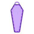 Cross Keychain.stl Coffin keychain Halloween gadget casket