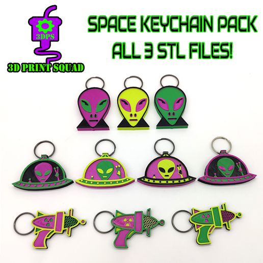 Space Keychain Pack - 3D model önizlemesi