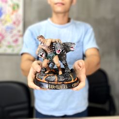 herculesxcerberus-01.jpg Fichier STL Hercule contre Cerbère・Objet pour imprimante 3D à télécharger