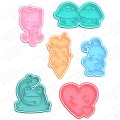 1.jpg Kawaii Valentines cookie cutter set of 6