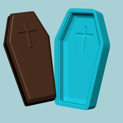 c.png Fichier STL Halloween Molding A02 Coffin - Moule à Chocolat en Silicone・Idée pour impression 3D à télécharger