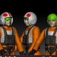ScreenShot948.jpg Star Wars .stl X-Wing Pilot .3D action figure .OBJ Kenner style.