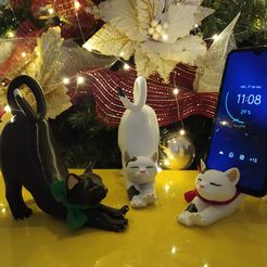 Gato.jpg Файл STL Cat Phone Holder - Gato Portacelular・Модель для загрузки и печати в формате 3D