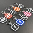 1.jpg NFC Keychains Set – Social Media Logo Set (YouTube, TikTok, Instagram, Facebook, X, Etsy) – keychains with NFC chip slot