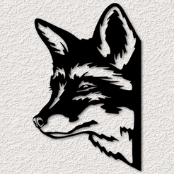project_20230603_1735418-01.png Archivo STL zorro realista decoración de pared zorro real arte de la pared 2d arte・Modelo para descargar e imprimir en 3D