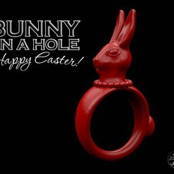 Bunny_on_a_Hole_EM-02.jpg Free STL file BUNNY on a HOLE (psssst... it's a rabbit, but's it's Easter so...)・Design to download and 3D print, BonGarcon