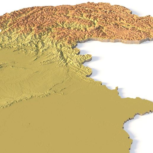 🇵🇰 Pakistan Topographic Map – 3D Model for 3D Printing & CNC Carving ...