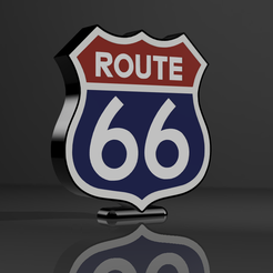 2.png 3D file Route 66 Lamp・3D printing model to download, tweety35