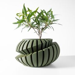 B.jpg The Luxira Planter Pot with Drainage Tray & Stand: Modern and Unique Home Decor for Plants and Succulents  | STL File