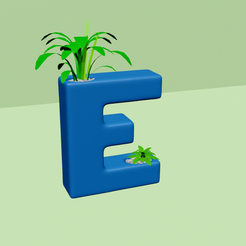 e0.png Vase E - Alphabet Vases Collection Letters - STL Printable