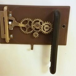 20190221_214129.jpg Free 3D file steampunk gear rack and pinion light switch・3D print design to download
