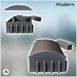 3.jpg Set of two modern brick buildings with curved roofs (18) - Modern WW2 WW1 World War Diaroma Wargaming RPG Mini Hobby