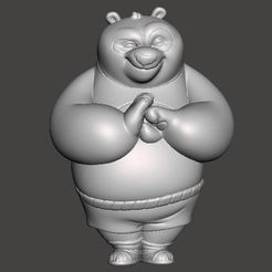 kungfupandapo60mm1.jpg Fichier STL KUNG FU PANDA PO VINTAGE FIGURE MODEL TOY FOR KIDS・Modèle à télécharger et à imprimer en 3D