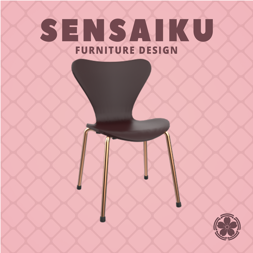 Miniature Replica 1:12 02. Arne Jacobsen 3107 Chair for Miniature Dollhouse - Vitra - 3D Print Instant Download - Miniature Furniture Designer Series