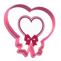 Heart With Bow 1.jpg Heart with Bow Cookie or Fondant cutter