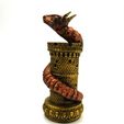 worm_big_3.jpg Download STL file Dragon Chess! The Wyrm (The Rook) • 3D printable design, loubie