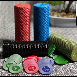 3D-Printed-Cup-Splash-2.png 3D-Datei Speicherzylinder | Sequence Game Chips Container | Anpassbar |・Design für 3D-Drucker zum herunterladen