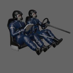 B.jpg STL file COCKPIT DRIVER AND CO DRIVER / MINIATURE SET 1:64 & 1:24・3D printer model to download