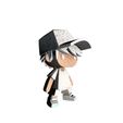 left_front.jpg A Boy Wearing Stylish Hat Figurine for Display