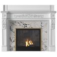 3ddd2.jpg White Fireplace in a classic style. Fireplace in classic style