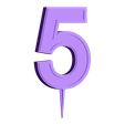 cakedigit5.stl Geburtstagstorte Ziffern