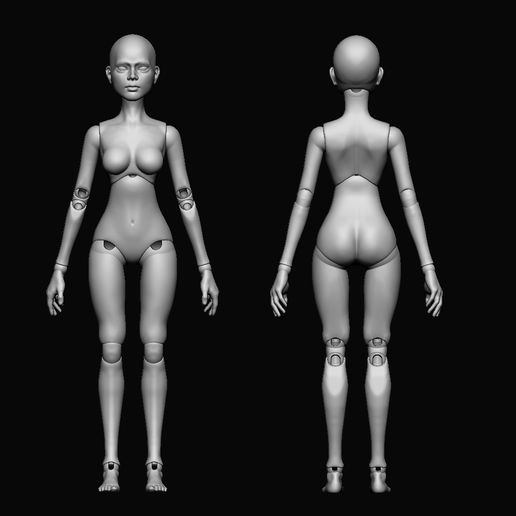 ♀️ BJD (Ball Jointed Doll) female with 18 points of articulation
