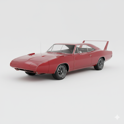 Dodge Charger Daytona (1969) muscle car, truck, car 3D, diorama, JDM, vintage car, car STL, vehicle, car, SUV, drift car, hypercar, garage, race car, supercar, sports car, automobile, pickup, classic car, car model