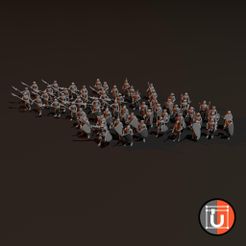 WholeArmy_2.jpg Бесплатный STL файл 750p Защитники замка для Эпохи фантастики・План 3D-печати для скачивания