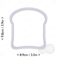 bread_slice~3.5in-cm-inch-top.png Bread Slice Cookie Cutter 3.5in / 8.9cm