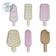 Ice_Cream_ALL.png Ice Creams (no 6) - Cookie Cutter - Fondant - Polymer Clay