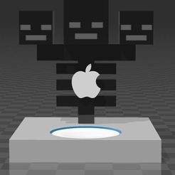 APPLE-WATCH_WITHER.jpg STL file Suporte Dock Station Apple Watch Wither MInecraft・Template to download and 3D print