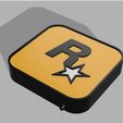 ro1.jpg Rockstar games logo sign with LED light inside