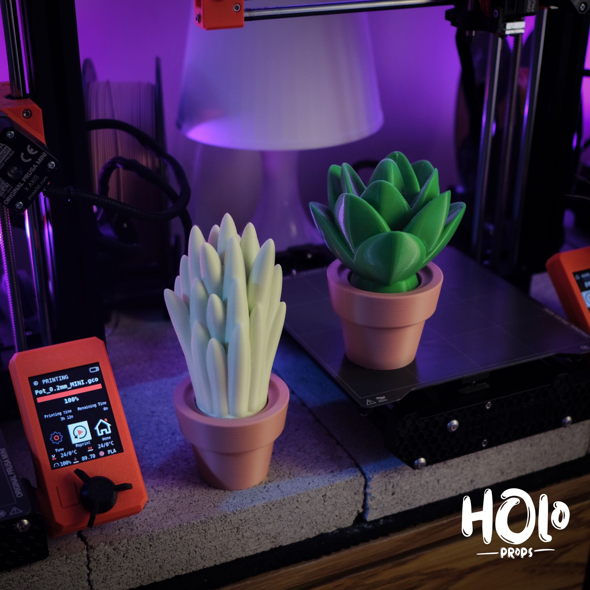 —— PROPS 3D file Cute Cactus Home Decor - Print in Place・Model to download and 3D print, Holoprops