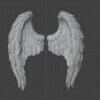 5.jpg 一对天使翅膀的雕塑 印刷模型