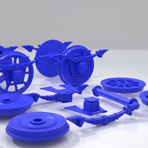 🛤️ Railway wheels with springs・ STL File for 3D printing・Cults