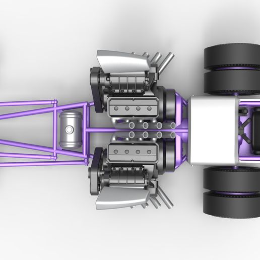 10.jpg Diecast Motor delantero old school dragster con 2 V8 Escala 1:25