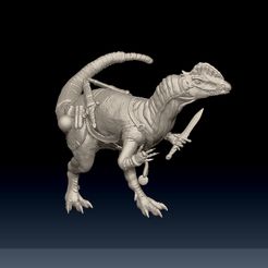 2020-Dilorogue-1.jpg Dilophosaurus Rogue - Presupported D&D Dinosaur Hero