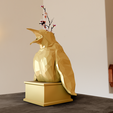10.png penguin scream bust low poly planter pot flower vase stl
