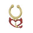 septum_fem_jewel_45_bitch v3-02.png Faux crochet nasal Faux mamelon PIERCAGE Femme Septum Barbaella Homme Non-perçage Bijoux corporels Bondage Poids femJ-45 3d print cnc